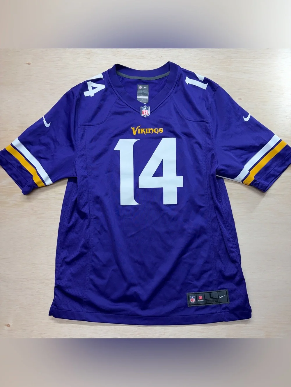 Nike Stefon Diggs Minnesota Vikings #14 Home Purple Game Jersey Men's Large